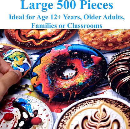 Think2Master Donuts 500 Pieces Jigsaw Puzzle. Perfect White Elephant Gag Gift. - Image 4