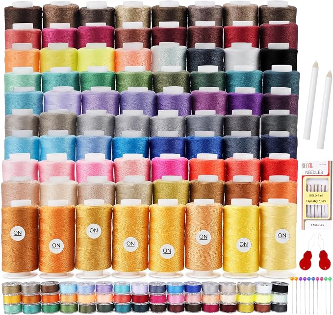ilauke 80 Colors Sewing Thread, 300 Yards Spools of Polyester Thread by Visittheilauke