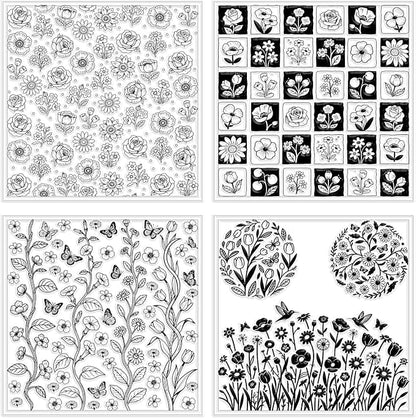 CHGCRAFT 4 Sheets 4 Styles Wildflowers Polymer Clay Texture Sheets Bushes - Image 8