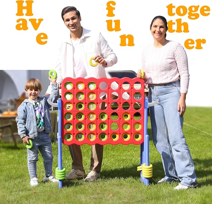 SDADI Height Adjustable Giant 4 in a Row Connect Game, 2-in-1 Jumbo 4-to-Score - Image 5