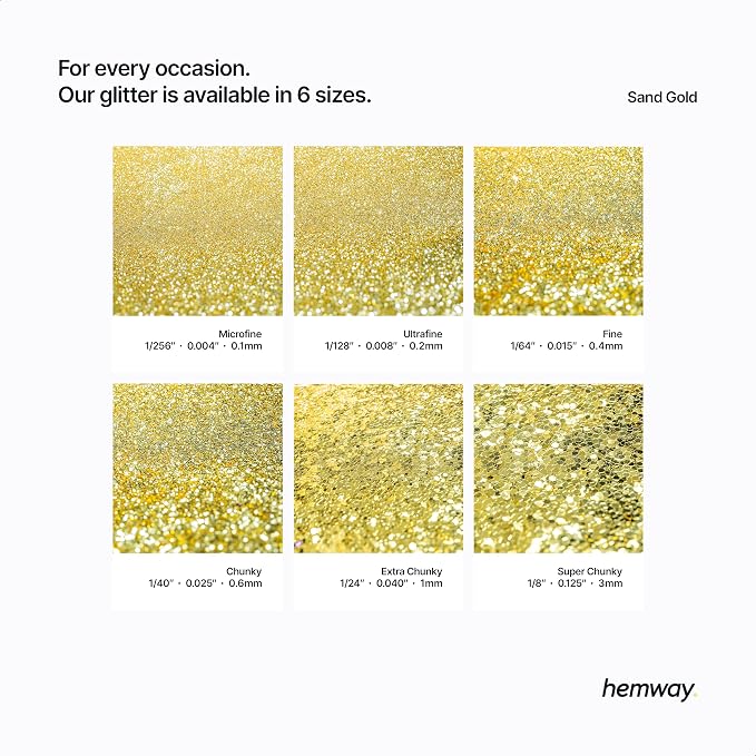 Hemway Glitter for Resin 100g Sand Gold Metallic Crystals for Epoxy Craft Super - Image 3