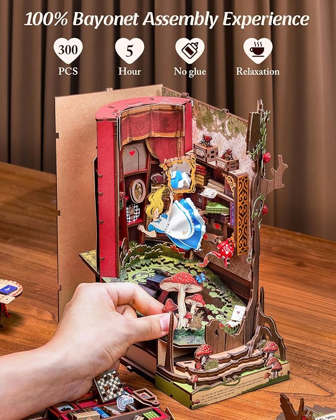 ROBOTIME Book Nook Kit, Fairy Tale Princess DIY Miniature House Kit, Fall into - Image 5