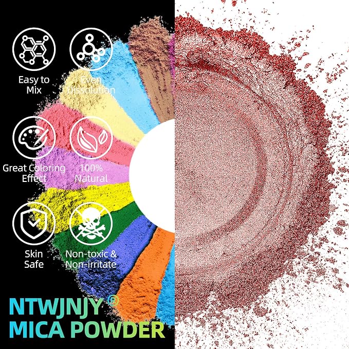 Red Mica Powder for Epoxy Resin，Natural Shimmer Mica Powder Used for Coloring - Image 2