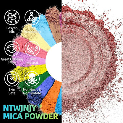 Red Mica Powder for Epoxy Resin，Natural Shimmer Mica Powder Used for Coloring - Image 2