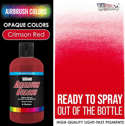 U.S. Art Supply Opaque Crimson Red Acrylic Special Effects Airbrush Paint - 8oz - Image 2