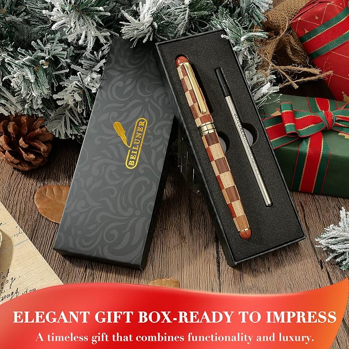 BEILUNER Luxury Wood Ballpoint Pen Writing Set, Chess Style - Image 8