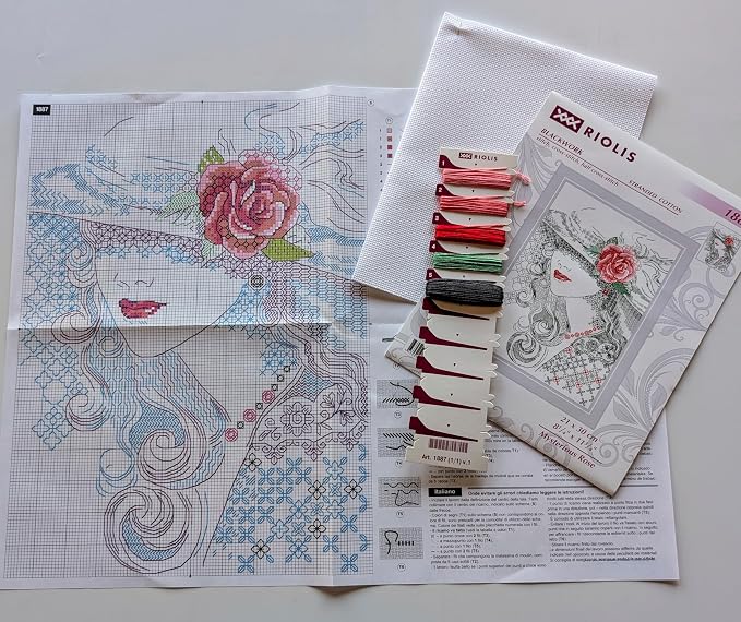 RIOLIS - Mysterious Rose 1887, Cross Stitch Kits 8¼" x 11¾", Cross Stitch Kits - Image 9