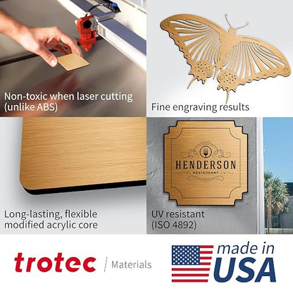 Trotec | Metallic Looking Acrylic Sheet | 12"x12"x1/16, Name Plate | USA Made - Image 3