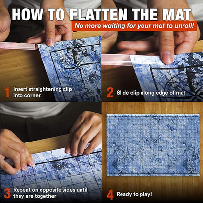 TIDYBOSS d&d Starter Set | 2 X Double Sides 4 Terrains 24x 36 Game Grid Mat | - Image 5