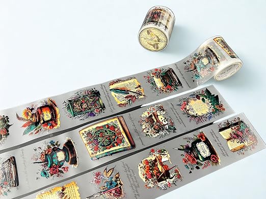 Victorian Scribe Transparent Washi Tape 4.5 x 5 cm – Clear Washi Decorative - Image 2