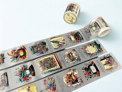 Victorian Scribe Transparent Washi Tape 4.5 x 5 cm – Clear Washi Decorative - Image 2