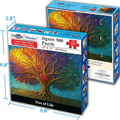Think2Master Colorful Vibrant Stained Glass Style Artwork Tree of Life 500 - Image 5