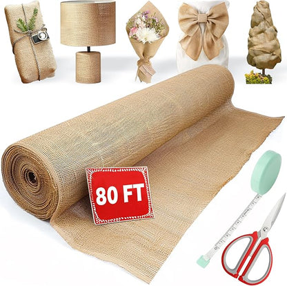 40“ x 80/160 Feet Burlap Roll Multipurpose Burlap Tree Wrap High Density Jute by Unknown