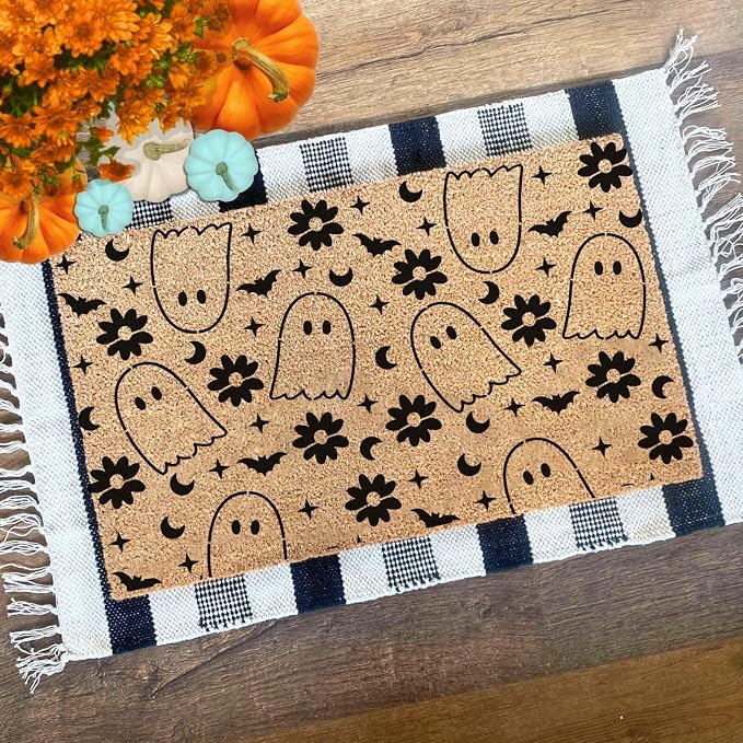 Halloween Stencils for Door Mats Welcome Skeleton Doormat Stencils Boo Spooky - Image 5