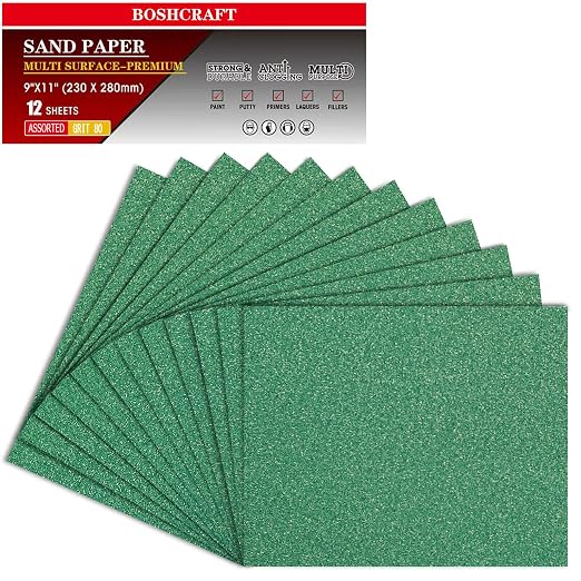 80 Grit Sandpaper, Sandpaper Assortment Sandpaper by BOSHCRAFT