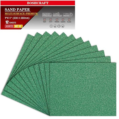 80 Grit Sandpaper, Sandpaper Assortment Sandpaper by BOSHCRAFT