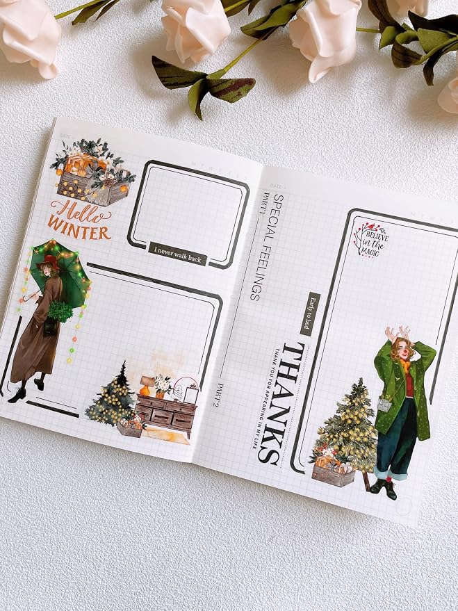 WT Fiery Dream Wide Washi Tape, Single Roll, Original Designs, Modern Fashion - Image 7