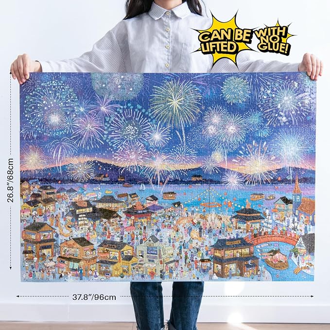 MOMIBOOK Puzzles for Adults 2000 Pieces Jigsaw Puzzles of Fireworks Night Tour - Image 2