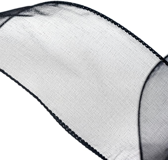 CT CRAFT LLC Sheer Organza Wired Ribbon 2.5" x 50Yards Black - Image 4