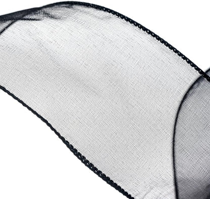 CT CRAFT LLC Sheer Organza Wired Ribbon 2.5" x 50Yards Black - Image 4