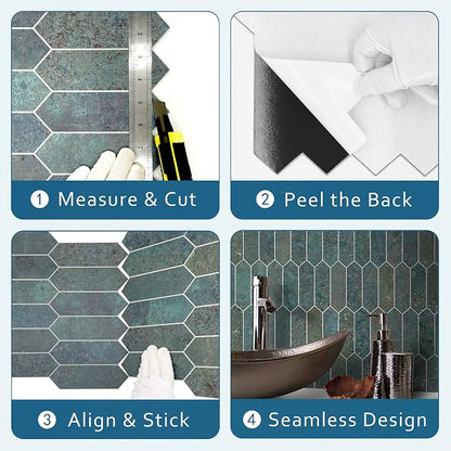 SUNWINGS Backsplash Tile for Kitchen Peel and Stick, Stone Composite Self - Image 4