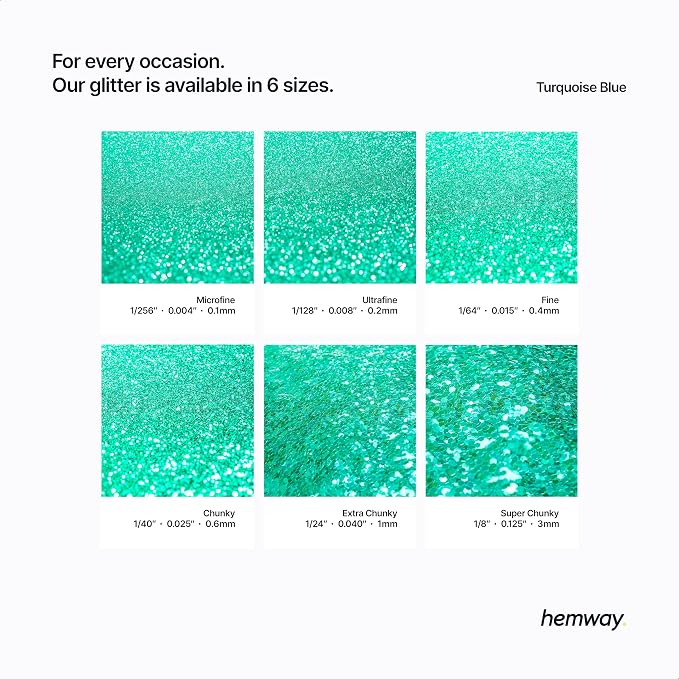 Hemway Glitter for Resin 100g Turquoise Blue Metallic Crystals for Epoxy Craft - Image 3