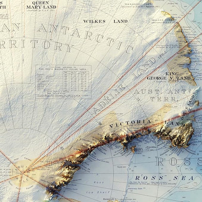 Muir Way Shaded Relief Elevation Map of Antarctica - Image 3