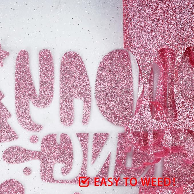 FUNKAKA Glitter Pink HTV Heat Transfer Vinyl Rolls - Image 5