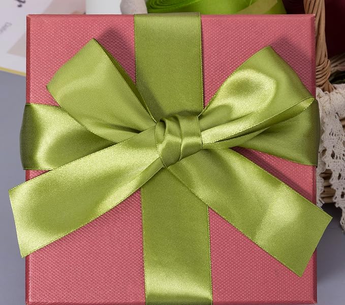1 1/2 Inch Moss Green Solid Satin Ribbon, 50 Yards Craft Fabric Ribbon - Image 5