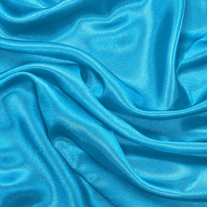 RUDONG M Aqua Blue Satin Fabric by The Yard, 5 Yard x 60 Inch Wide Silky - Image 7
