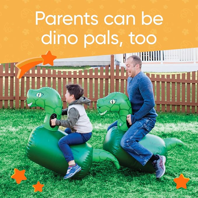 Hearthsong Hop N Go Inflatable Dino Riding Bouncy Hopping Toys - Image 5