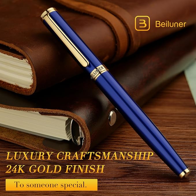 BEILUNER Luxury Rollerball Pen, 24K Gold Trim, Noble and Elegant Designs - Image 5