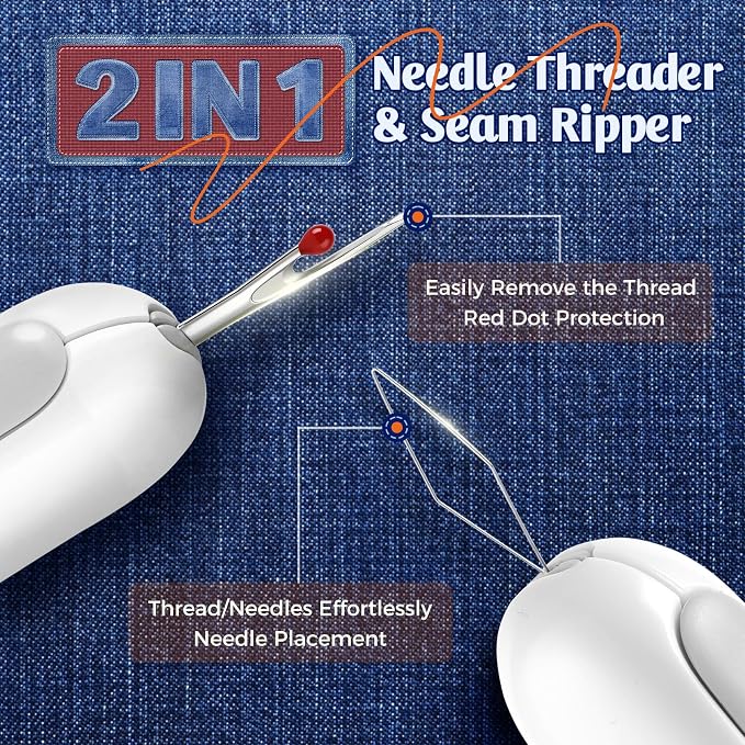 2 in 1 Needle Threader Seam Ripper Tool - Image 3