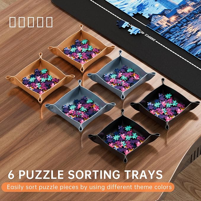 Lwoeo Jigsaw Puzzle Mat Roll Up 2000 Pieces, Large Puzzel Matt Rollup - Image 2