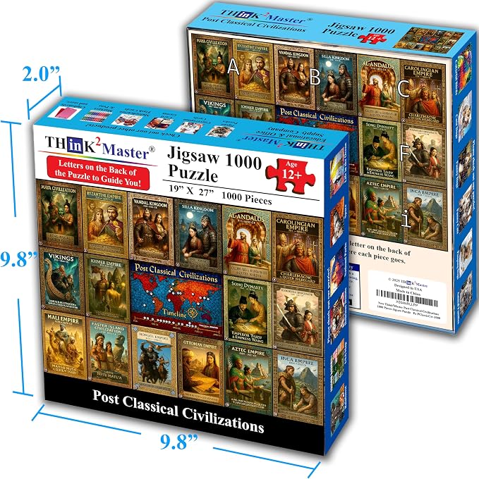 Think2Master Colorful Post Classical Civilization 1000 Pieces Large Format - Image 5
