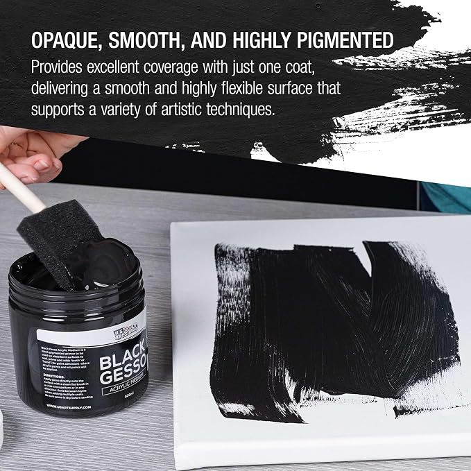 U.S. Art Supply Black Gesso Primer - Image 3