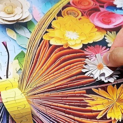 Think2Master Colorful Vibrant Flower Butterfly 500 Pieces Large Format Jigsaw - Image 2