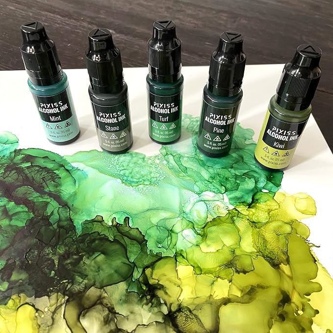 Pixiss Green Alcohol Ink Set - Image 6