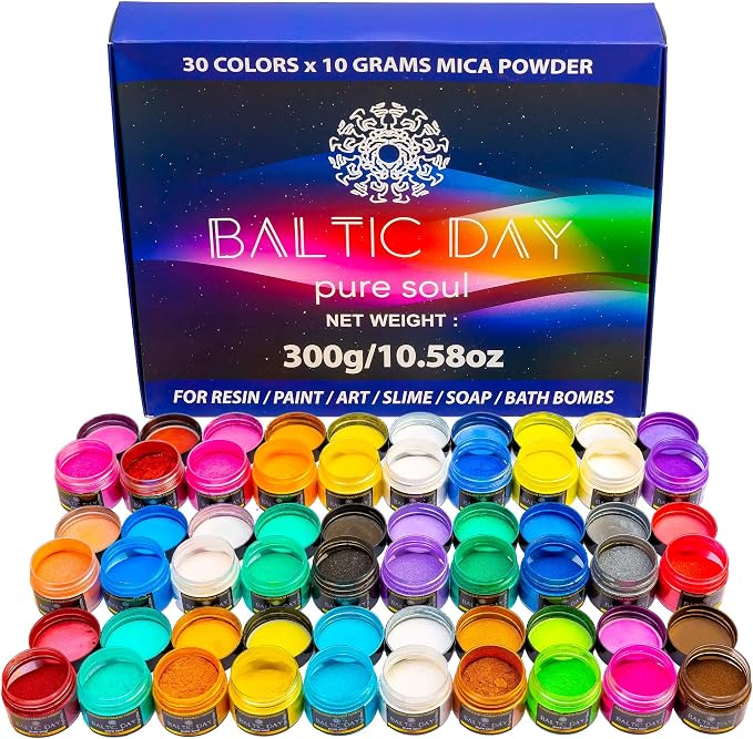 BALTIC DAY - Mica Powder, 30 x 10g Jars of Mica Powder by BALTICDAYpuresoul