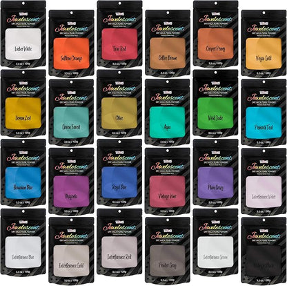 U.S. Art Supply Jewelescent Mica Pearl Pigment Powder Kit, 24 Master Colors by USArtSupply