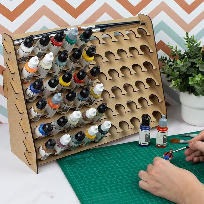 Paint Rack for model paints. Hobby craft Vallejo Tamiya Army compatible wall - Image 8