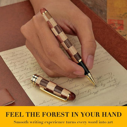 BEILUNER Luxury Wood Ballpoint Pen Writing Set, Chess Style - Image 4