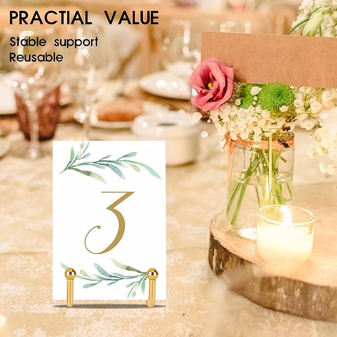 Decolore 6 Inch 5 Pack Gold Metal Display Stands Plate Stand Display Stands - Image 3
