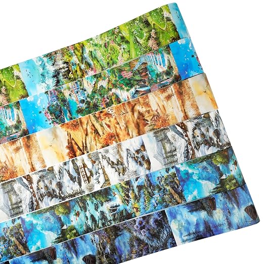 6 Rolls Seasons Landscape Washi Tape Set, 3.15in Large Nature Sticker Tape by MiyouLuna