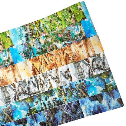 6 Rolls Seasons Landscape Washi Tape Set, 3.15in Large Nature Sticker Tape by MiyouLuna