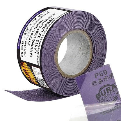 Dura-Gold Premium 60 Grit PSA Purple Film Ceramic Longboard Sandpaper, 2-3/4" by Dura-Gold