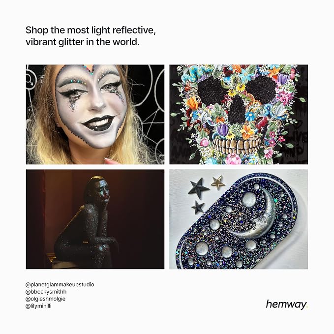 Hemway Polyurethane & Epoxy Resin Glitter 100g / 3.5oz Metallic Crystal Flake - Image 6