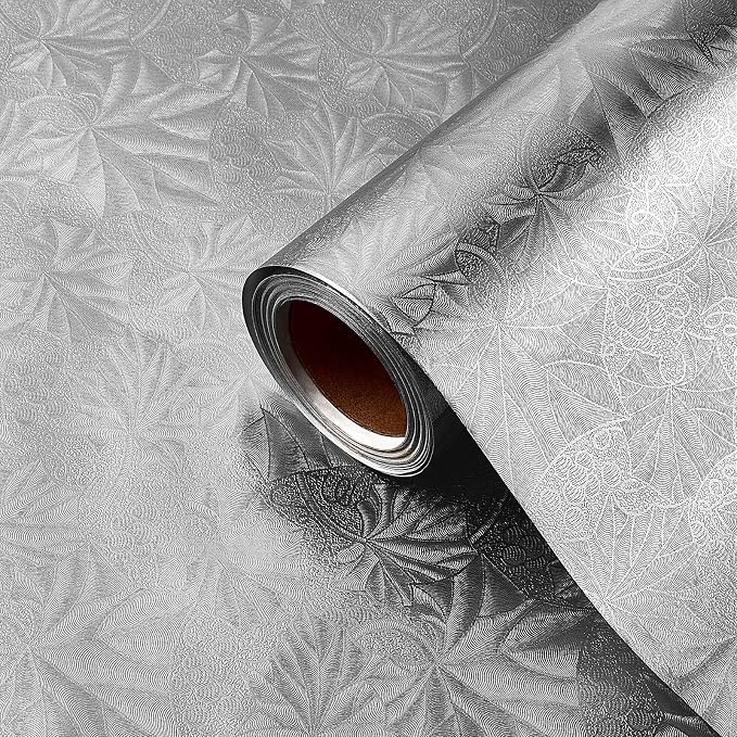 Jecery Embossed Floral Foil Paper Metallic Wrapping Paper Colored Foil Sheets by Jecery