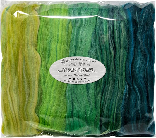 MERINO SILK LUXE Tonal Designer Blend. Superfine Merino, Mulberry Silk by LivingDreamsYarn