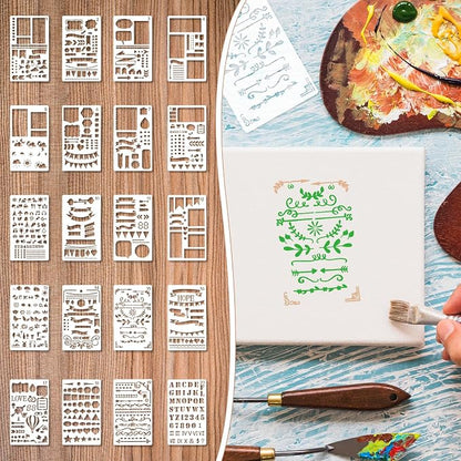 20Pcs Journal Stencils Set, Plastic Planner Journaling Stencils, DIY Drawing - Image 5